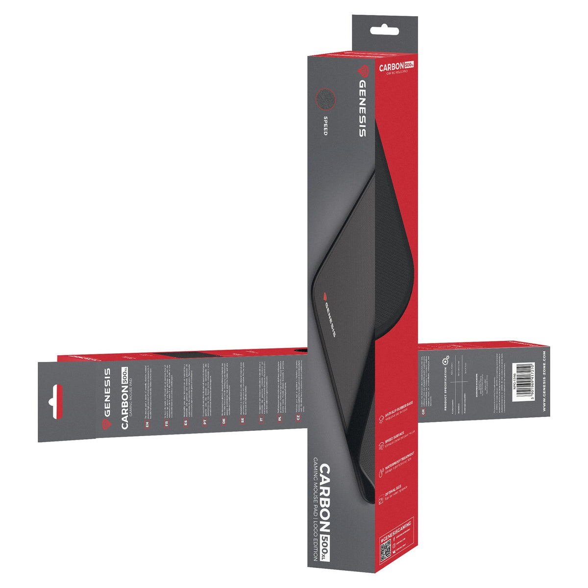 Genesis Mauspad CARBON 500 "LOGO" XL (500mm x 400mm)