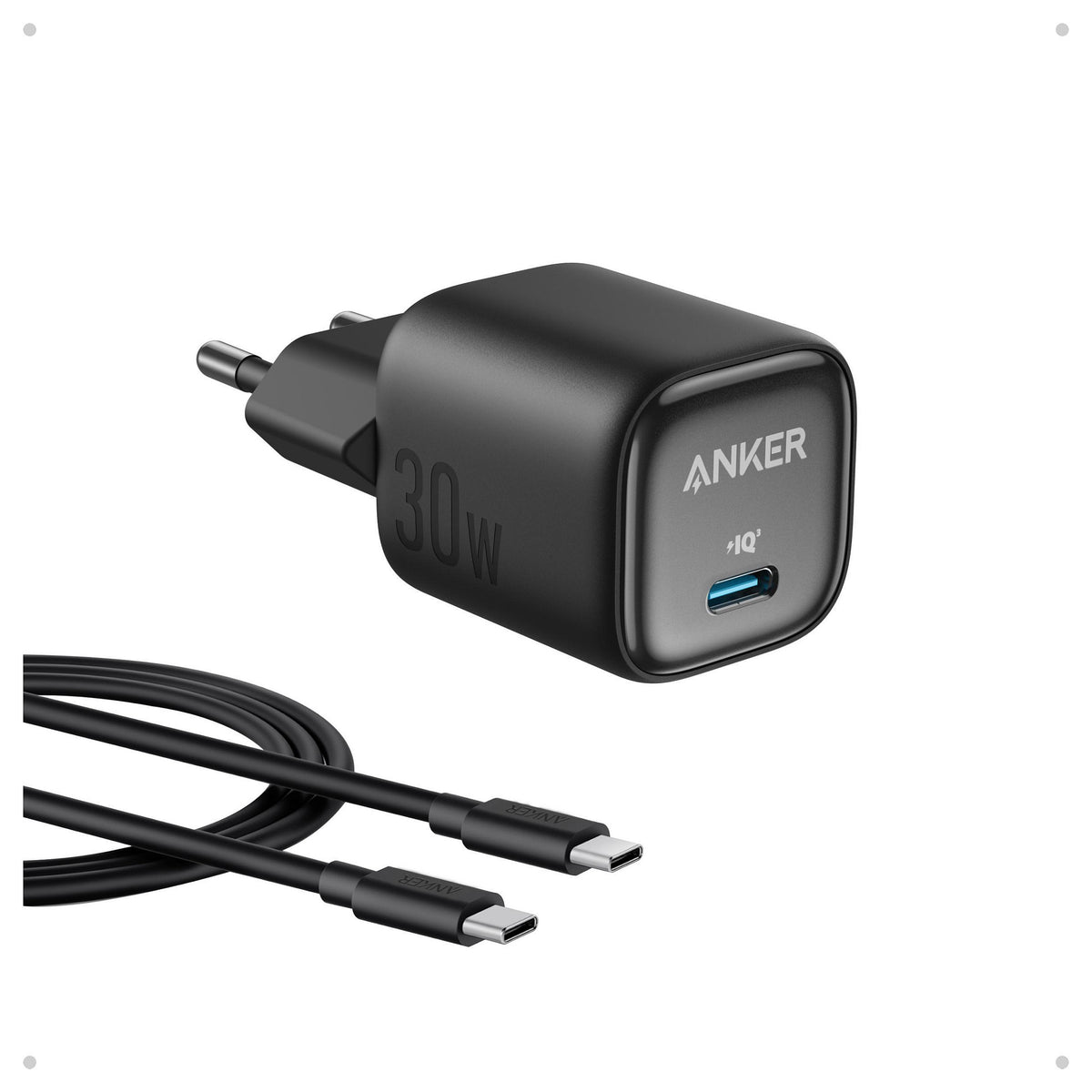 ANKER Charger 30W kompaktes GaN Schnellladegert 1x USB-C schwarz