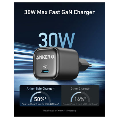 ANKER Charger 30W kompaktes GaN Schnellladegert 1x USB-C schwarz