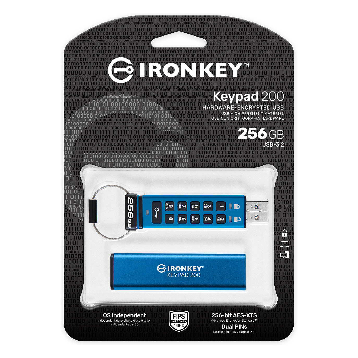 STICK 256GB Kingston IronKey Keypad 200 retail