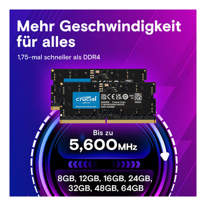 Crucial DDR5-5600 64GB SODIMM CL46 (16Gbit)