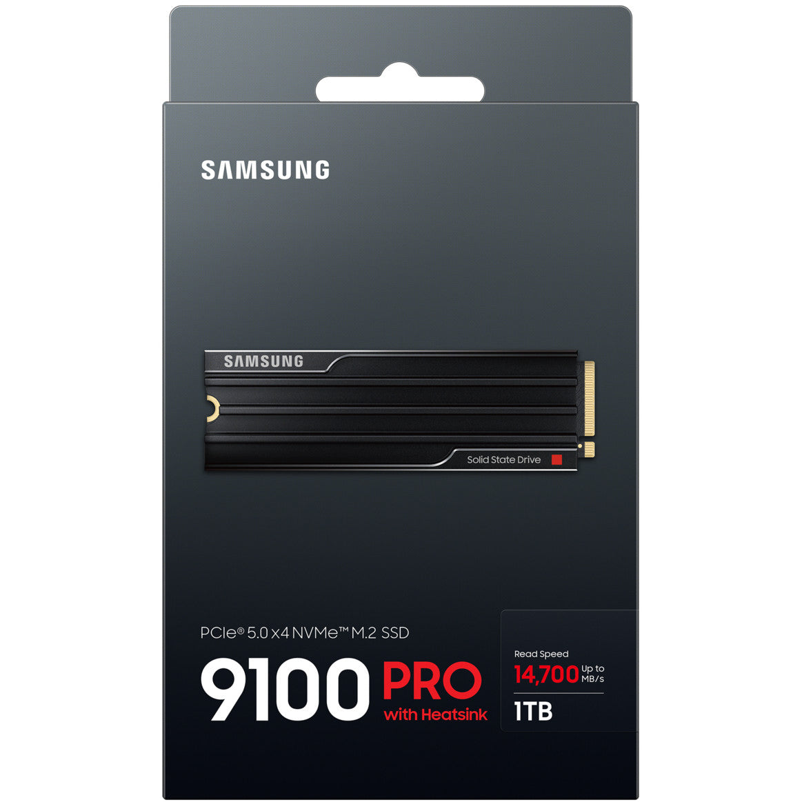 M.2. SAMSUNG 9100 PRO Heatsink NVMe 1TB PCIe 5.0 14.700 MB/s Lesen 13.300 MB/s Schreiben Interne SSD fr PC-Gaming