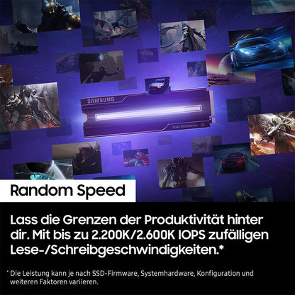 M.2. SAMSUNG 9100 PRO Heatsink NVMe 1TB PCIe 5.0 14.700 MB/s Lesen 13.300 MB/s Schreiben Interne SSD fr PC-Gaming