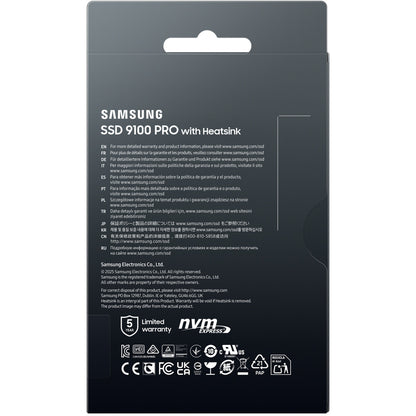M.2. SAMSUNG 9100 PRO Heatsink NVMe 2TB PCIe 5.0 14.800 MB/s Lesen 13.400 MB/s Schreiben Interne SSD fr PC-Gaming