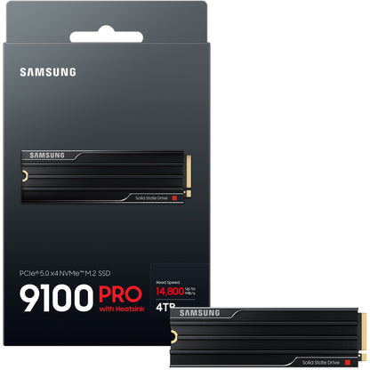 M.2. SAMSUNG 9100 PRO Heatsink NVMe 4TB PCIe 5.0 14.800 MB/s Lesen 13.400 MB/s Schreiben Interne SSD fr PC-Gaming