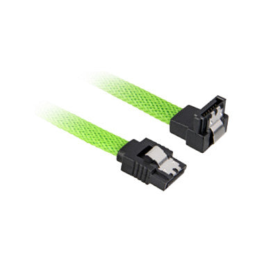 Sharkoon Kabel SATA III 90° sleeve 0.45m grün