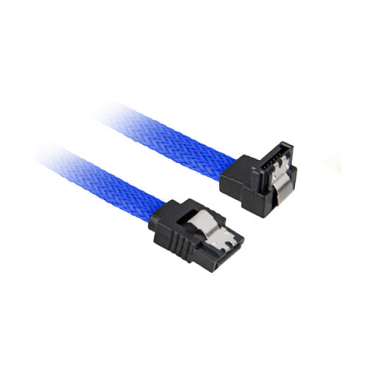Sharkoon Kabel SATA III 90° sleeve 0.45m blau