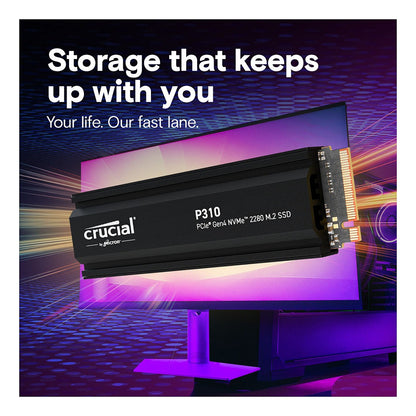 M.2 Crucial P310 Gen4 2280 4TB NVMe PCIe M.2 SSD mit heatsink