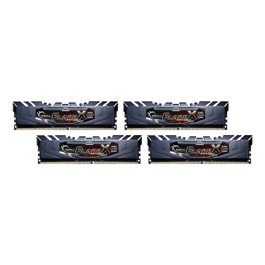 64 GB G.Skill DIMM DDR4-3200 (4x 16 GB) Quad-Kit (schwarz. F4-3200C16Q-64GFX. Flare X. INTEL XMP)