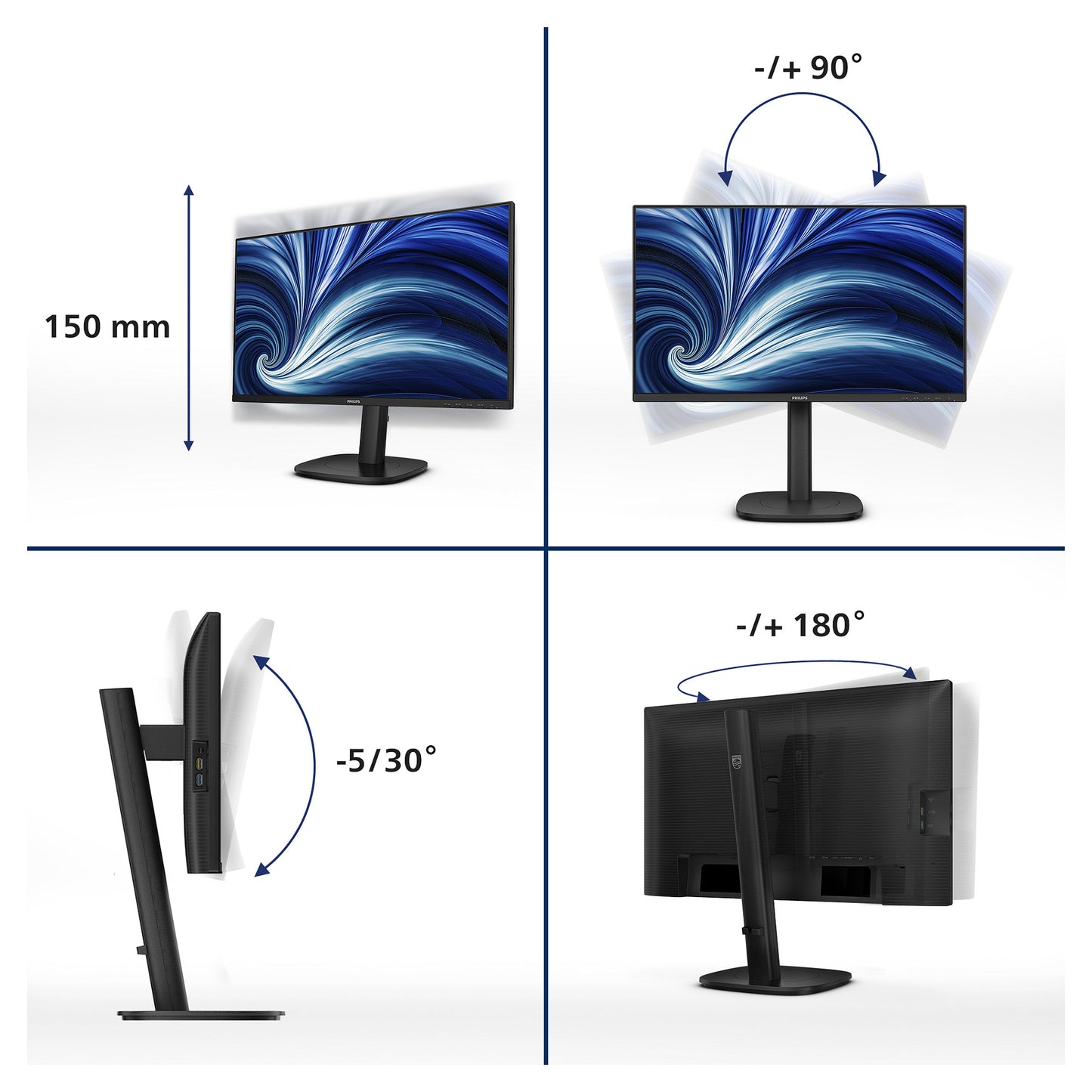 Philips 60.5cm (23.8") 24B2U3301 16:09 HDMI+DP+USB-C IPS