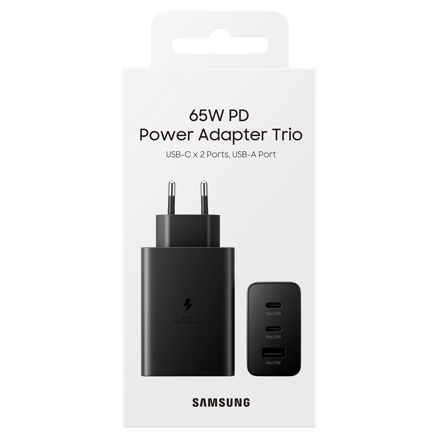 Samsung Power Adapter Trio 65W Netzteil ohne Datenkabel USB Type-C black