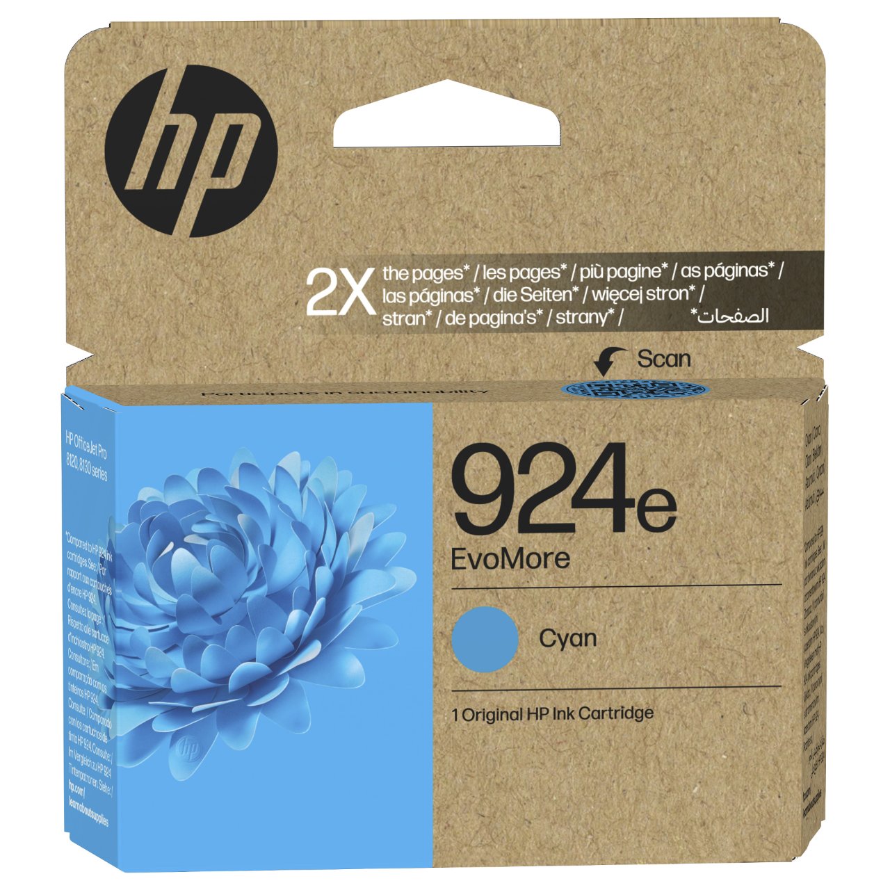 HP 924e EvoMore Cyan Original Ink Cartridge