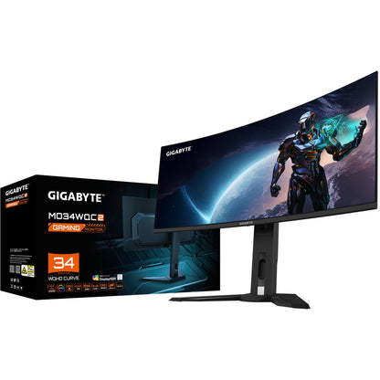 GIGABYTE MO34WQC2 86,36cm 34Zoll OLED gaming monitor 3440x1440 WQHD 250 cd/m2 240Hz 2xHDMI 2.1 1xDP 1.4 1xUSB C