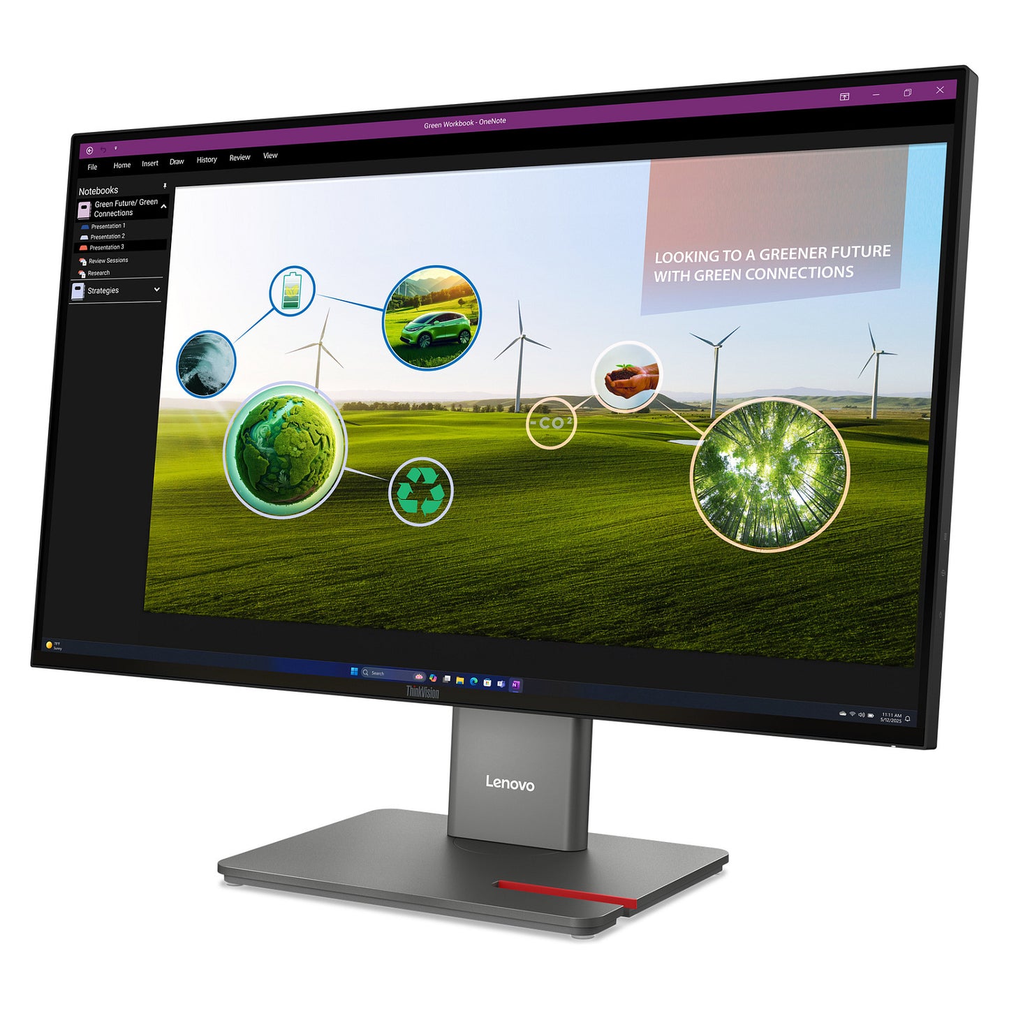 68,6cm/27" (2560x1440) Lenovo ThinkVision P27Q-40 16:9 WQHD IPS 4ms 120Hz HDMI DisplayPort USB-B USB-A USB-C VESA
