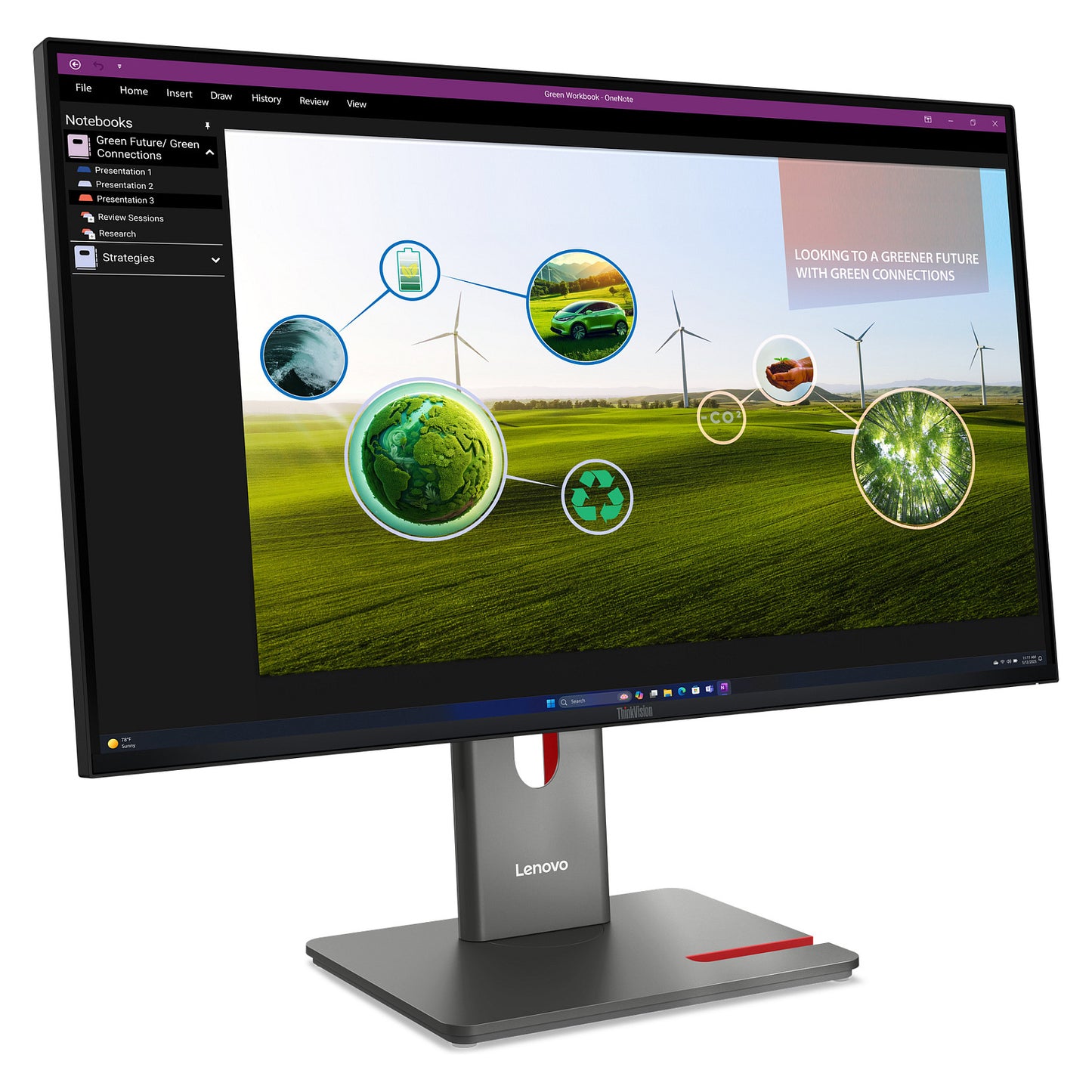 68,6cm/27" (2560x1440) Lenovo ThinkVision P27Q-40 16:9 WQHD IPS 4ms 120Hz HDMI DisplayPort USB-B USB-A USB-C VESA