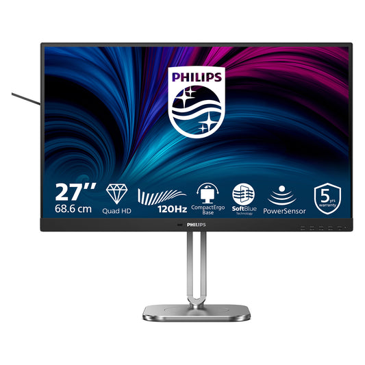 PHILIPS 68,58cm 27Z 2560x1440 120Hz IPS Flat H/A 150 MM TUV EyeSafe certified USB HUB SPEAKERS Power/Light sensor DP 2xHDMI 350cd/m2