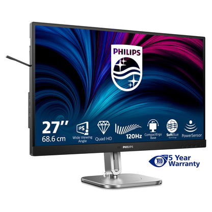 PHILIPS 68,58cm 27Z 2560x1440 120Hz IPS Flat H/A 150 MM TUV EyeSafe certified USB HUB SPEAKERS Power/Light sensor DP 2xHDMI 350cd/m2