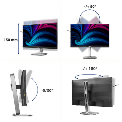 PHILIPS 68,58cm 27Z 2560x1440 120Hz IPS Flat H/A 150 MM TUV EyeSafe certified USB HUB SPEAKERS Power/Light sensor DP 2xHDMI 350cd/m2