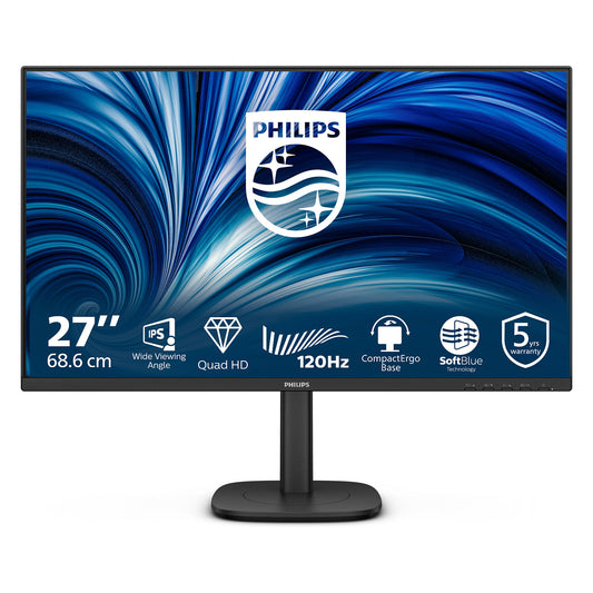 68,6cm/27" (2560x1440) Philips 27B2N3500J/00 16:9 WQHD IPS 4ms 120Hz HDMI DisplayPort USB VESA Speaker Black