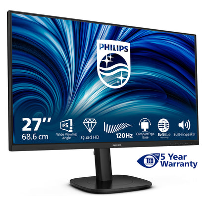 68,6cm/27" (2560x1440) Philips 27B2N3500J/00 16:9 WQHD IPS 4ms 120Hz HDMI DisplayPort USB VESA Speaker Black