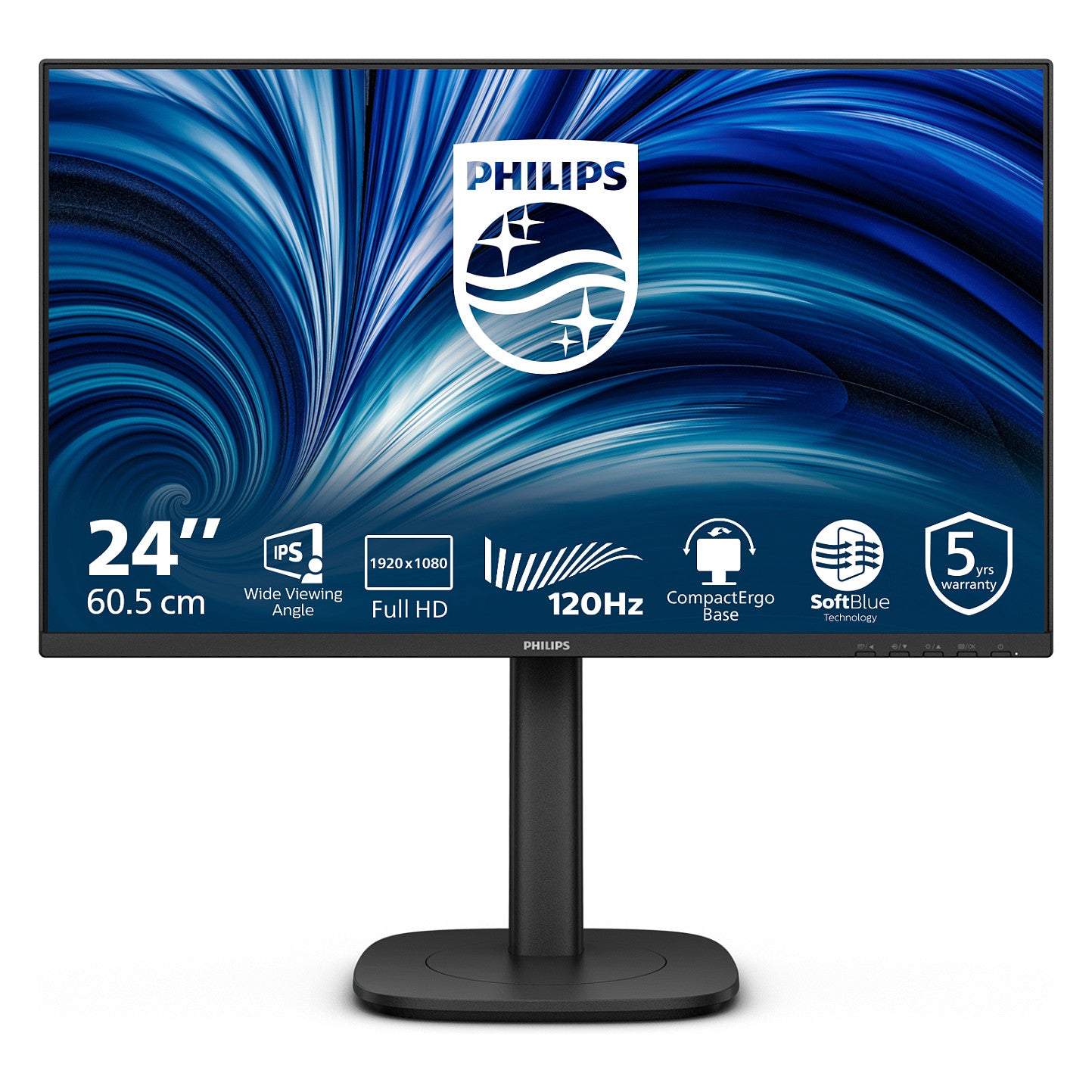 PHILIPS 60,45cm 23,8Zoll 1920x1080 120Hz IPS Flat H/A 150 MM TUV EyeSafe certified USB HUB SPEAKERS DP HDMI 300cd/m2 TCO 10