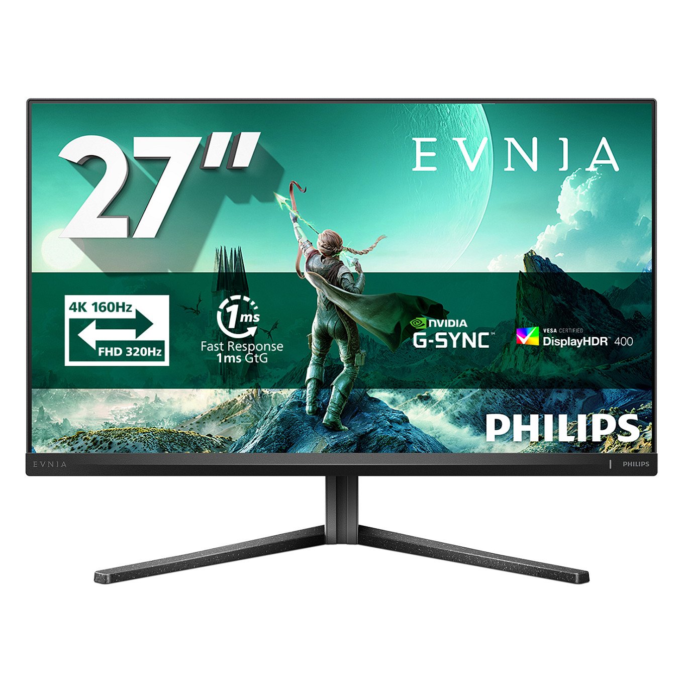 68,5cm/27" (3840x2160) Philips Evnia 27M2N3800A/00 16:9 FastIPS 1ms 160Hz HDMI2.1 DisplayPort1.4 Speaker AdaptiveSync HDR400 Black