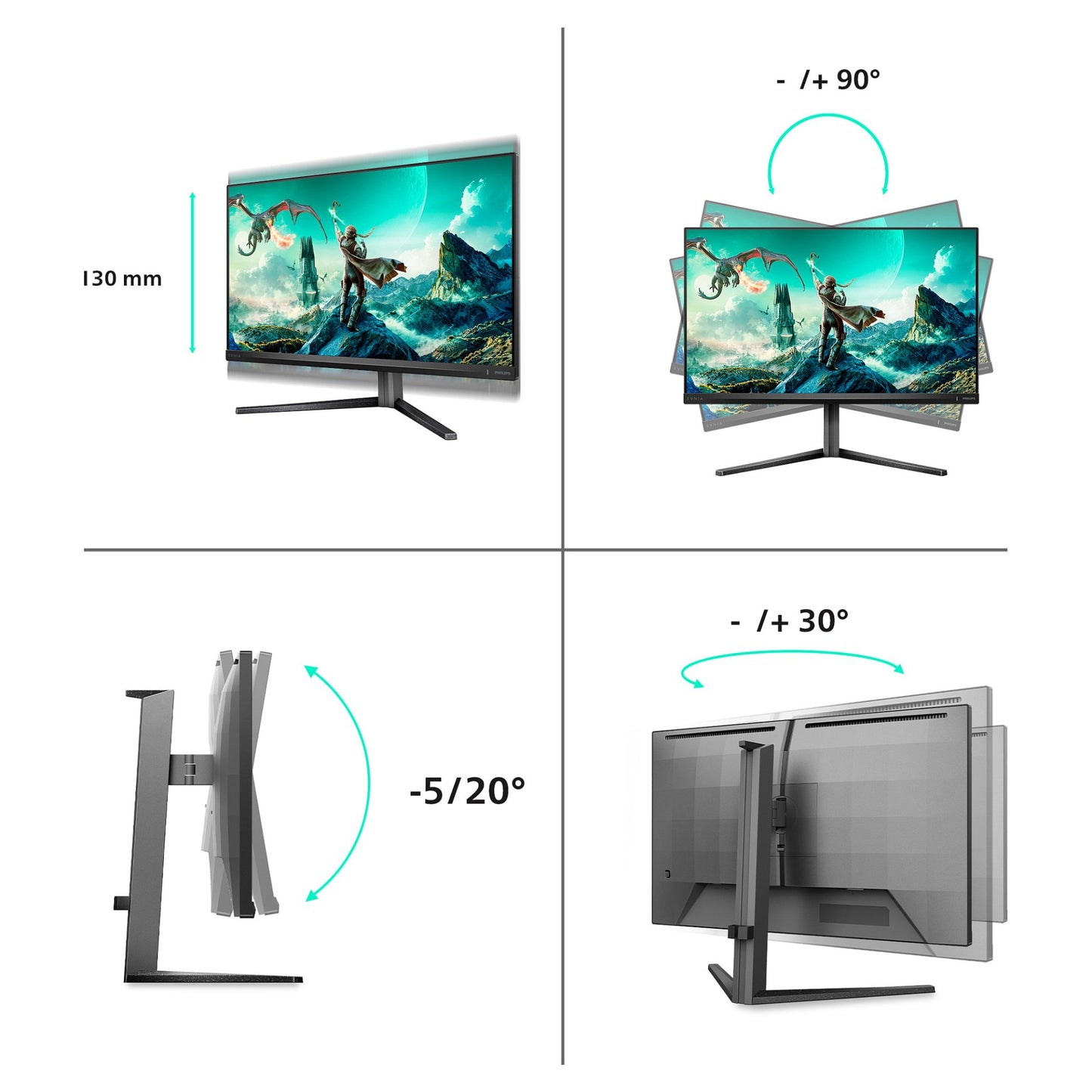 68,5cm/27" (3840x2160) Philips Evnia 27M2N3800A/00 16:9 FastIPS 1ms 160Hz HDMI2.1 DisplayPort1.4 Speaker AdaptiveSync HDR400 Black