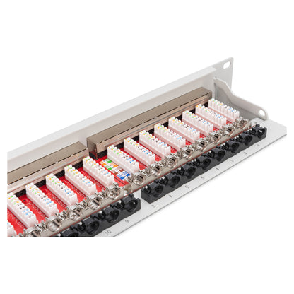 DIGITUS Patchpanel 1HE 24-Port Cat6a geschirmt lichtgrau