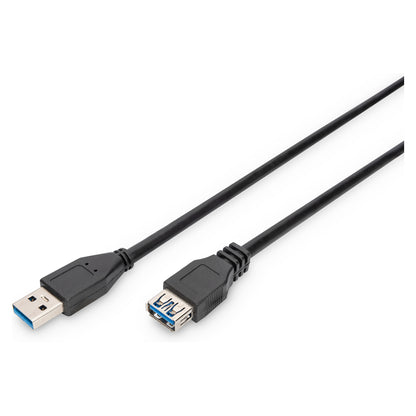 DIGITUS USB 3.0 Verlängerungskabel Typ A -A St/Bu 1.8m, sw