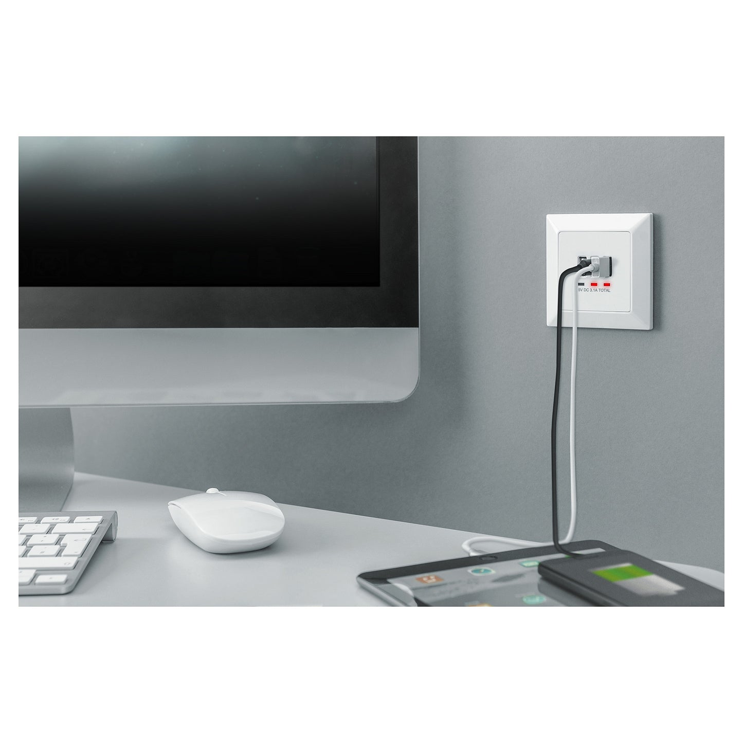 DIGITUS Unterputz Ladedose USB 2x USB A 1x USB Type-C, weiss