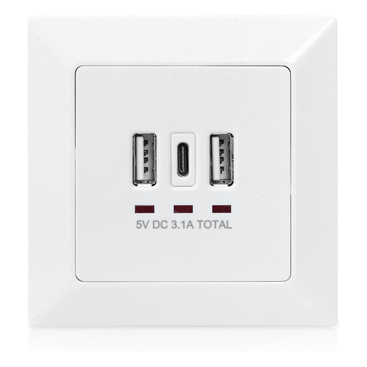 DIGITUS Unterputz Ladedose USB 2x USB A 1x USB Type-C, weiss