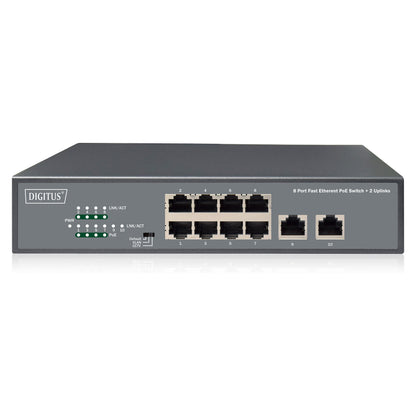 DIGITUS Switch 8-Port 10/100 120W PoE Unmanaged schwarz