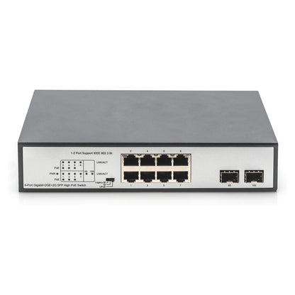 DIGITUS Switch 8-Port Gigabit 180W PoE Unmanaged schwarz