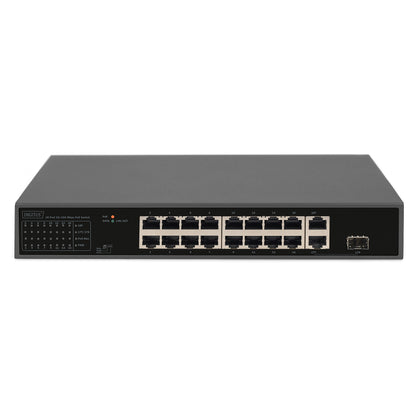 DIGITUS Switch 16-Port 10/100 32W PoE schwarz