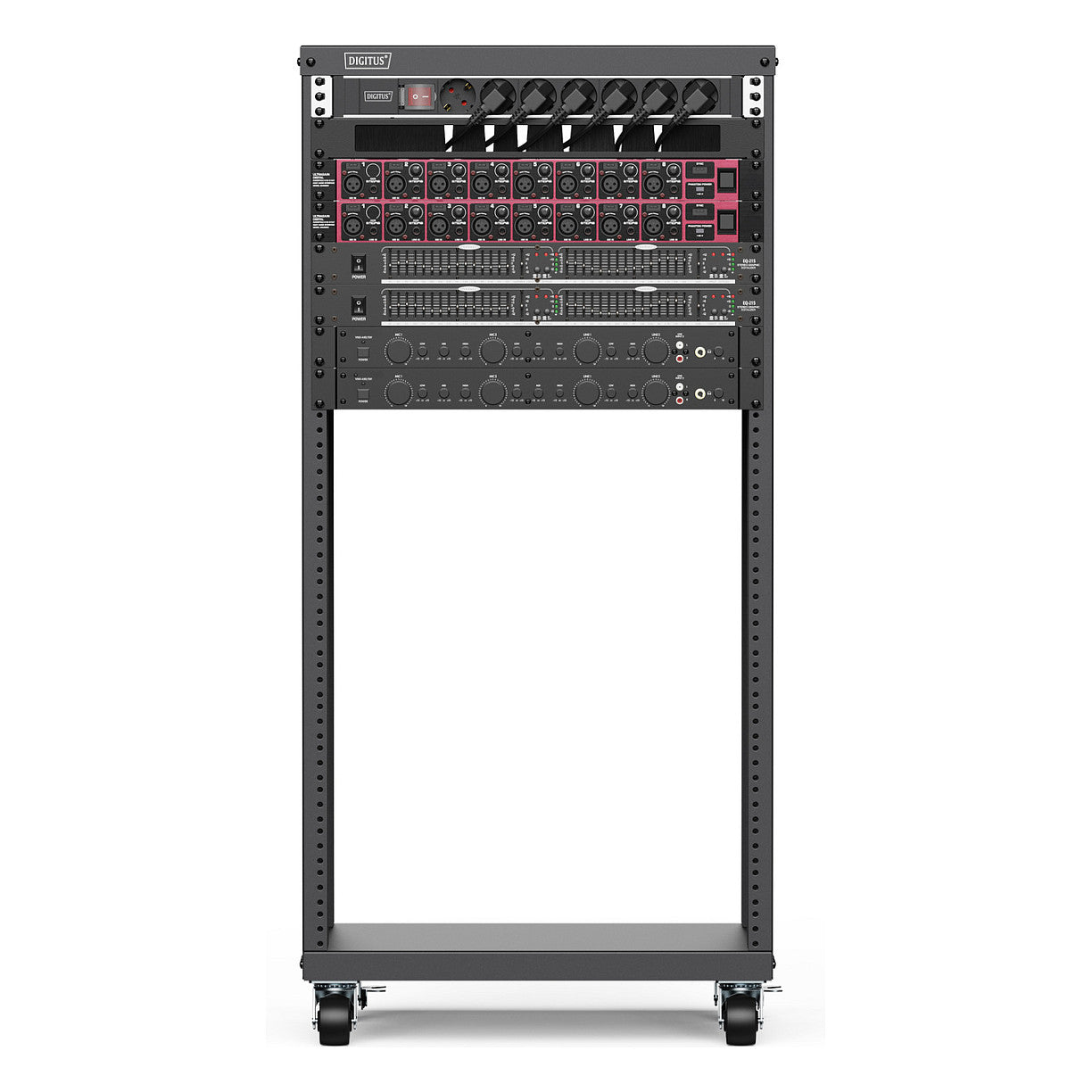 Universal 19-Zoll Equipment Rack mit Rollen, 21HE