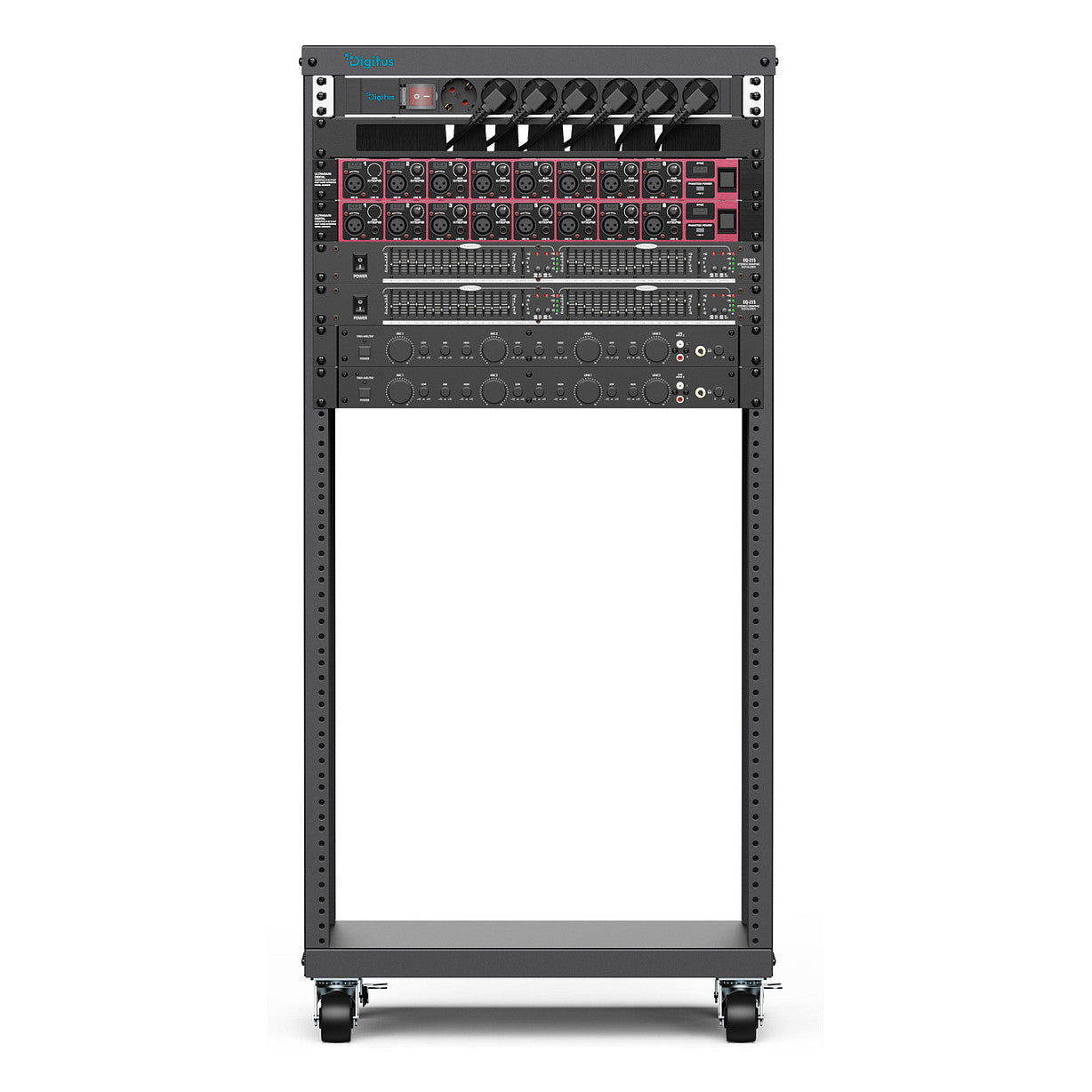 Universal 19-Zoll Equipment Rack mit Rollen, 21HE