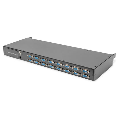Digitus Modulare HD LCD KVM Konsole mit 19" TFT, 16-Port VGA KVM Anschluss, Touchpad, deutsches Tastaturlayout