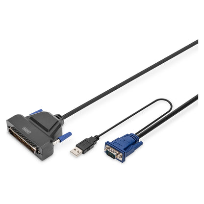 Digitus Modulare HD LCD KVM Konsole mit 19" TFT, 16-Port HDMI KVM Anschluss, Touchpad, deutsches Tastaturlayout