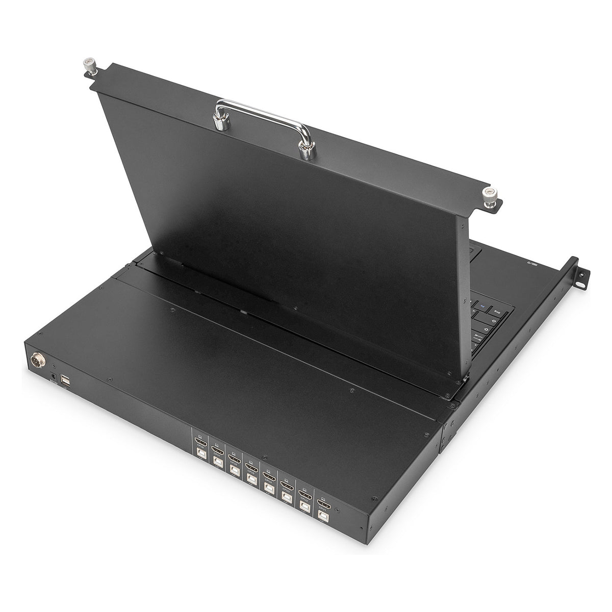 Digitus Modulare HD LCD KVM Konsole mit 19" TFT, 8-Port HDMI KVM Anschluss, Touchpad, deutsches Tastaturlayout