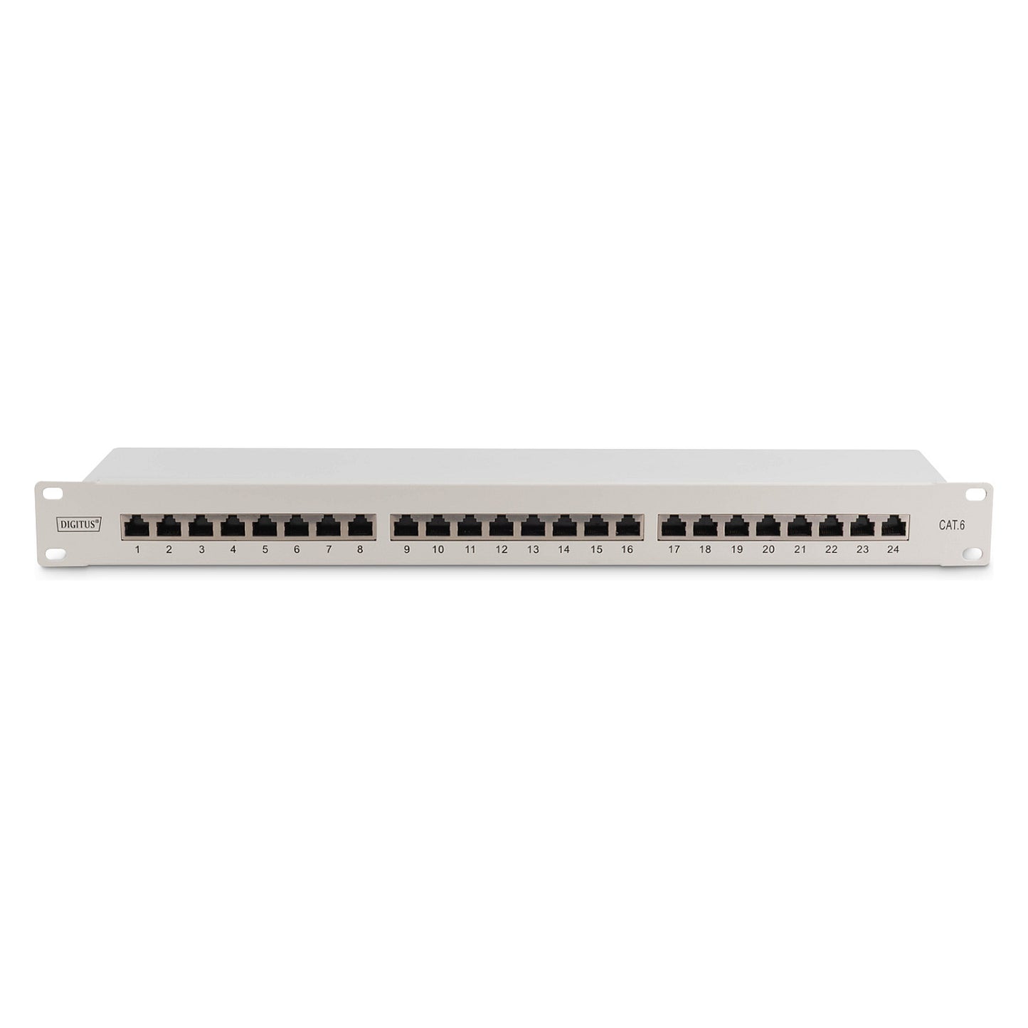 DIGITUS Patchpanel 1HE 24-Port Cat6 geschirmt grau