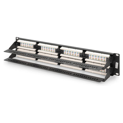 DIGITUS Patchpanel 2HE 48-Port Cat6 ungeschirmt schwarz