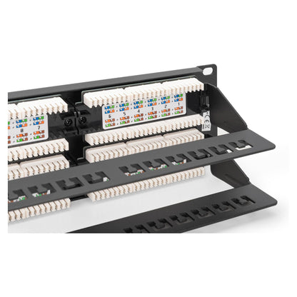 DIGITUS Patchpanel 2HE 48-Port Cat6 ungeschirmt schwarz