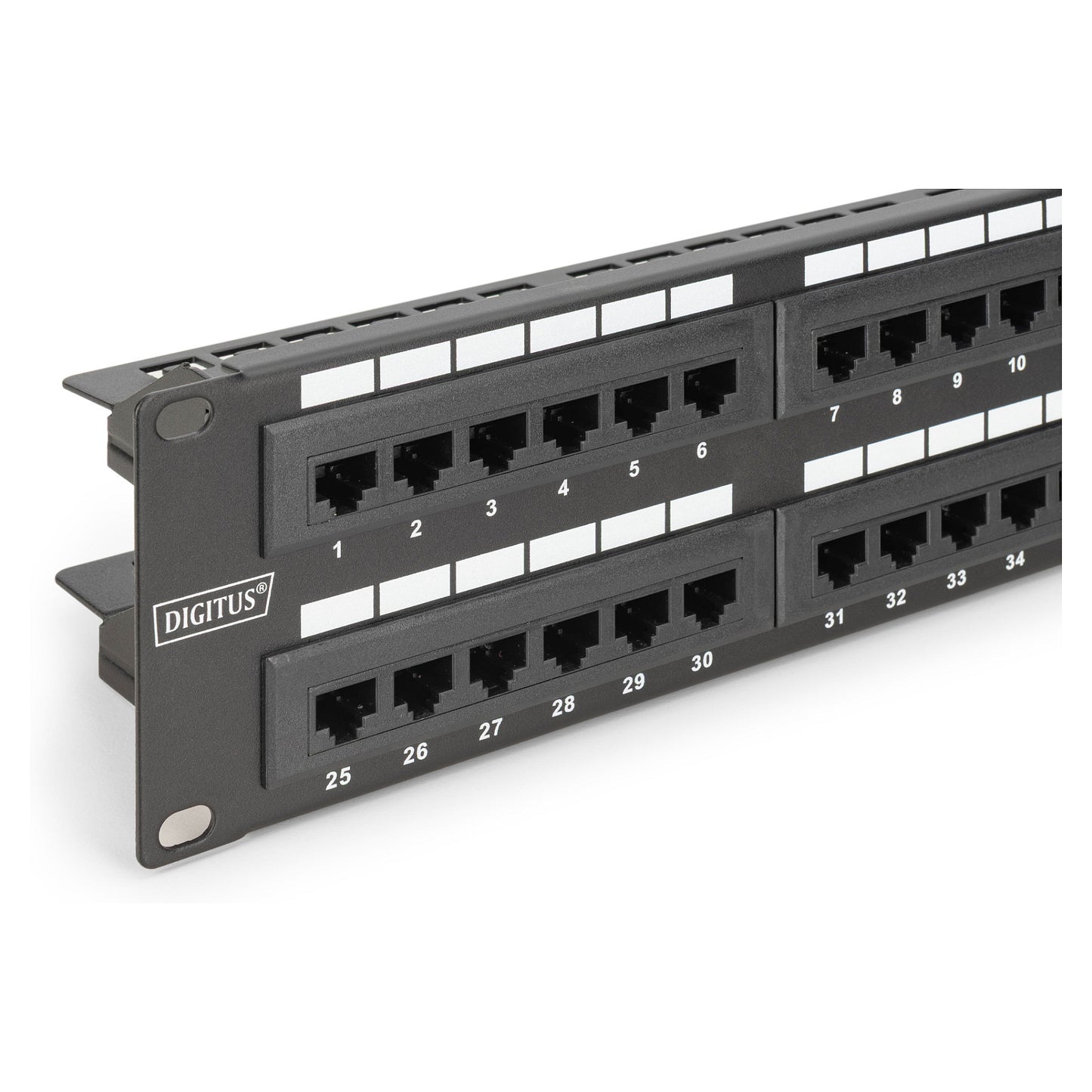 DIGITUS Patchpanel 2HE 48-Port Cat6 ungeschirmt schwarz