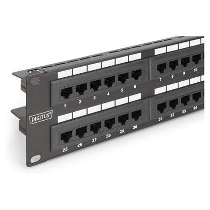 DIGITUS Patchpanel 2HE 48-Port Cat6 ungeschirmt schwarz