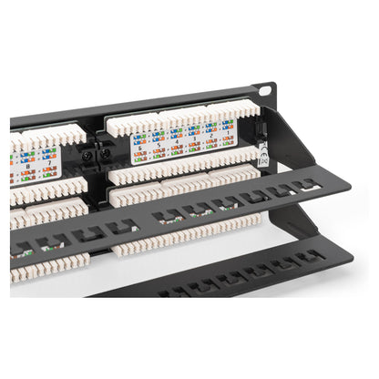 DIGITUS Patchpanel 2HE 48-Port Cat6 ungeschirmt schwarz