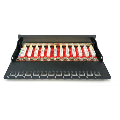 DIGITUS Patchpanel 1HE 12-Port Cat6A geschirmt schwarz