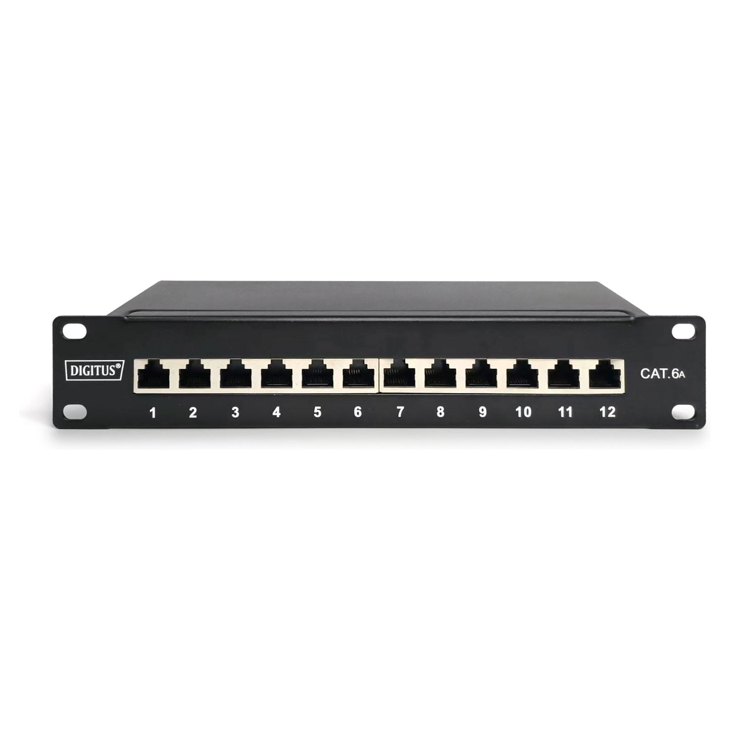 DIGITUS Cat.6A Patch Panel, geschirmt, 12-Port, 10",schwarz