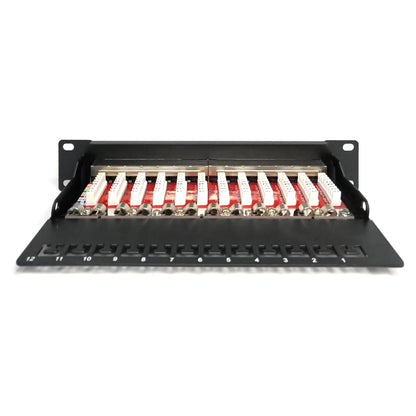 DIGITUS Cat.6A Patch Panel, geschirmt, 12-Port, 10",schwarz
