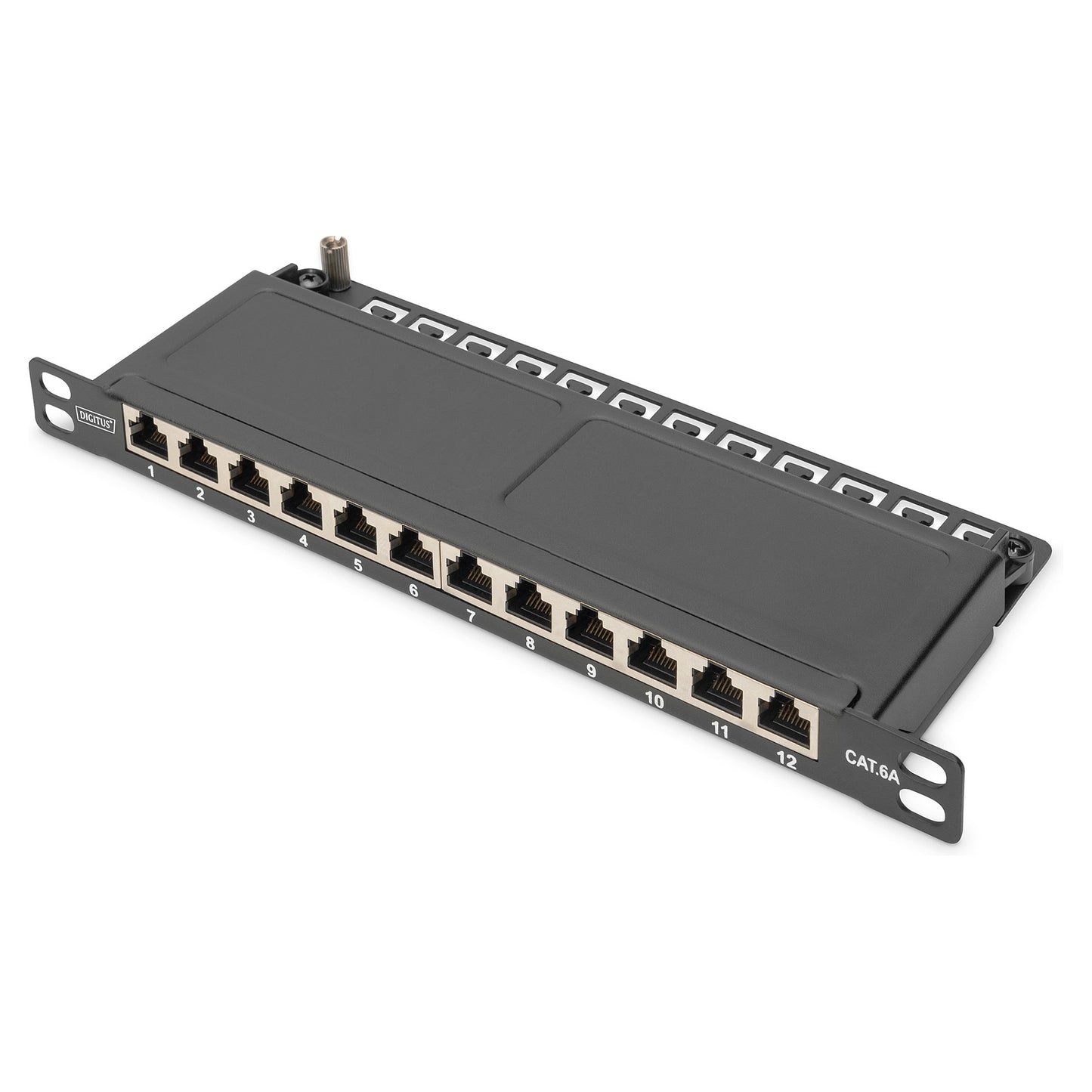 DIGITUS Patchpanel 10" Cat6A 12x RJ45 0,5HE geschirmt schw