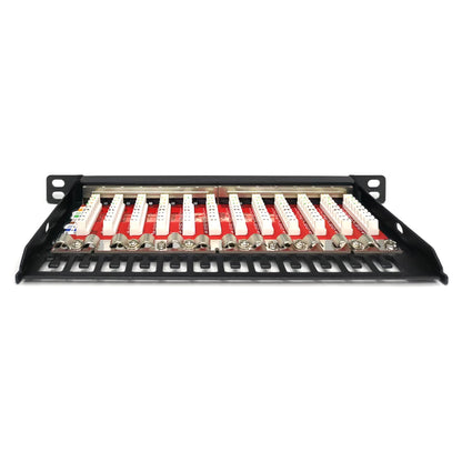 DIGITUS Patchpanel 10" Cat6A 12x RJ45 0,5HE geschirmt schw